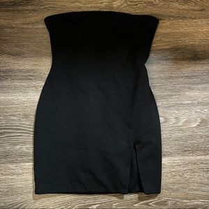Aritzia Strapless Black Dress with Thigh Slir
